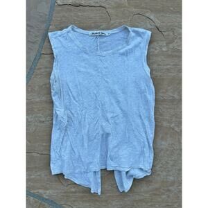 Michael Stars OS Tank Top Tan Beige 100% Cotton USA Casual Tie Back